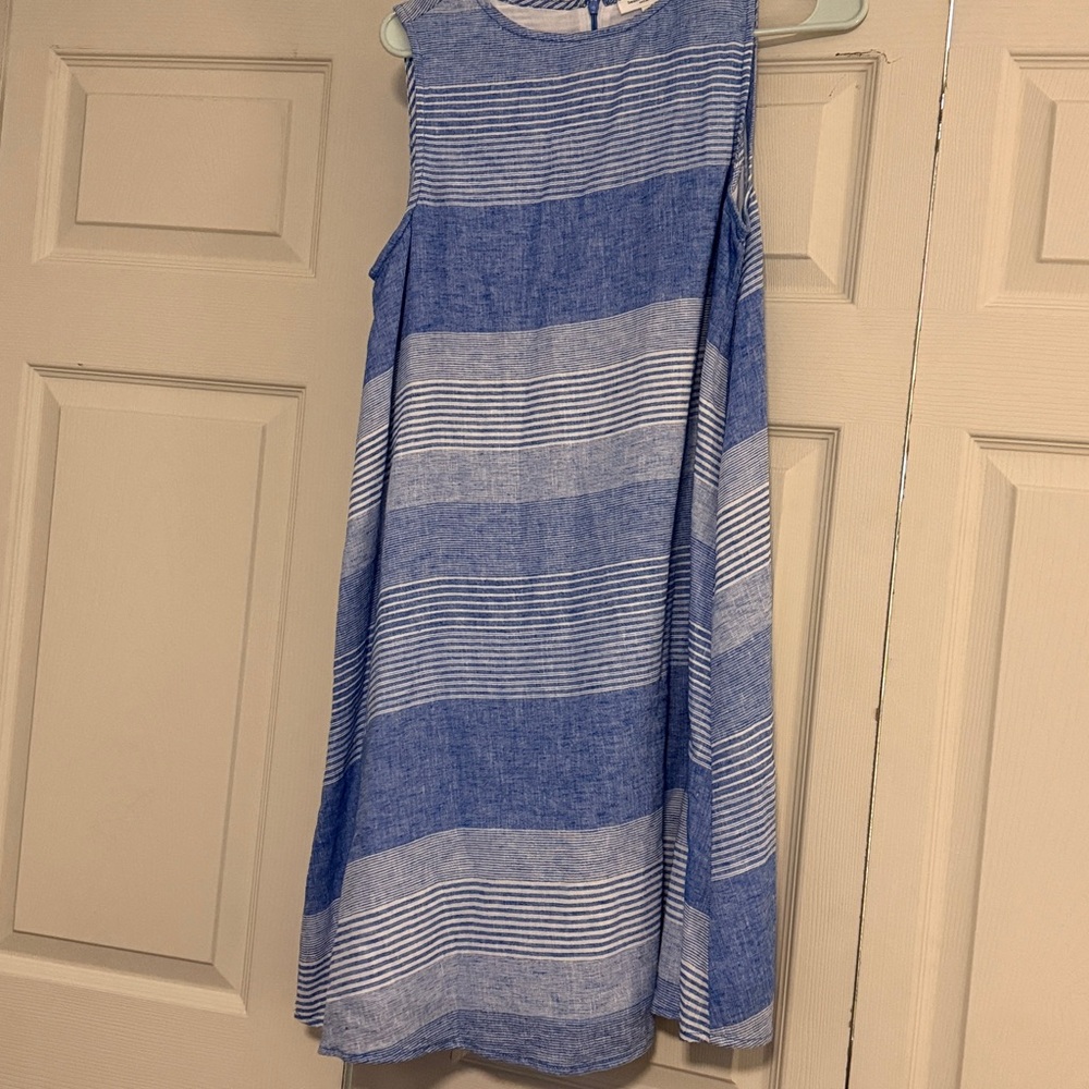 beachlunchlounge Blue and White Striped Dress
